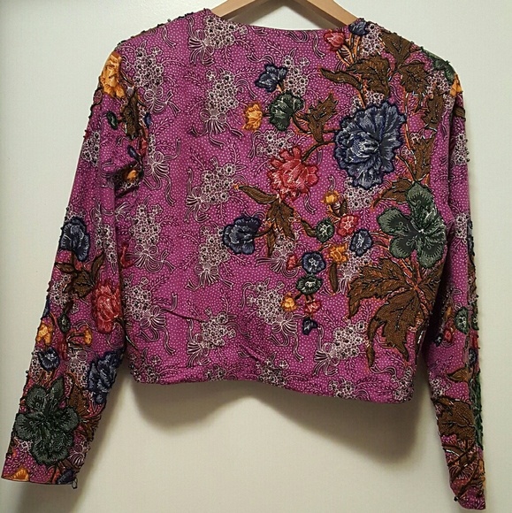 Purple Sequined Bolero Jacket - Picture 3 of 3